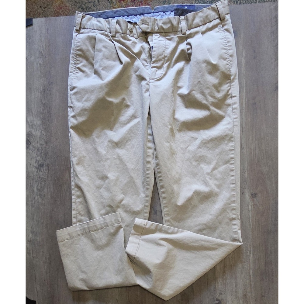 Cremieux Classics Mens Tan/ Khaki Relaxed Straight Leg 4 Pocket Pants Men 36x32